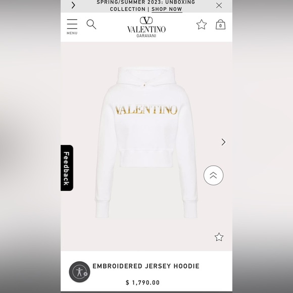 NWT โข AUTHENTIC WOMENS VALENTINO GARAVANI HOODIE โจ๐ชฉ SZ MEDIUM FITS SMALL - Picture 5 of 11